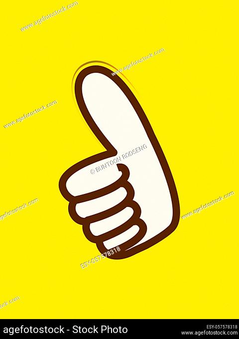 vector stickers of Very good thumb gesture