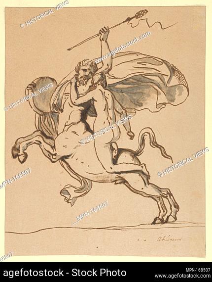 The Centaur Nessus Abducting Deianira. Artist: Nicolai Abraham Abildgaard (Danish, Copenhangen 1743-1809 Frederiksdal); Date: 1763-1809; Medium: Pen and brown...