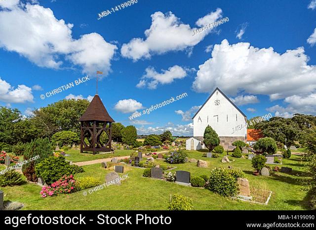 Cemetery and Church of St. Martin in Morsum, Sylt Island, Schleswig-Holstein, Germany