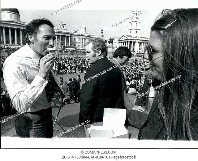 Apr. 04, 1976 - John Stonehouse Attends The English National Party's St. George's Day Festival: Mr. John Stonehouse, who resigned from the Labour party this...