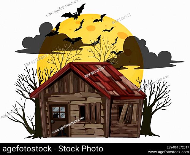 Old abandoned house cartoon vector illustration Stock Photos and Images |  agefotostock