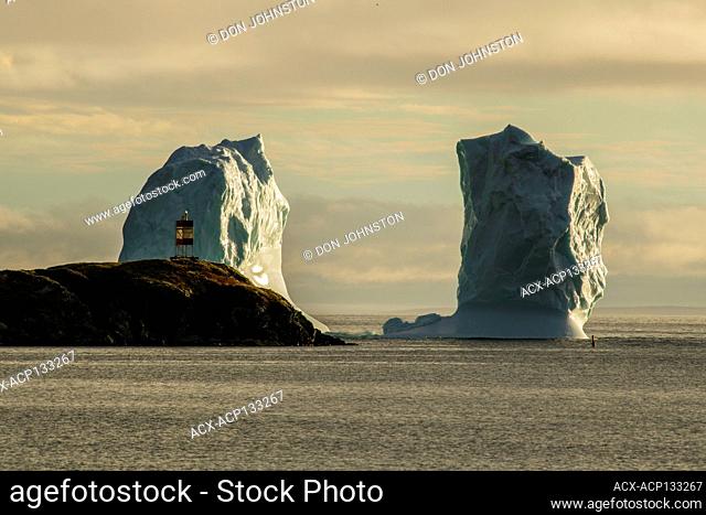 Grounded iceberg at sunset, Goose Cove, Newfoundland and Labrador NL, Canada