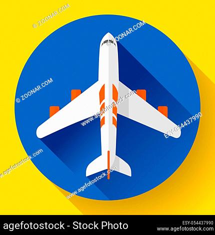 Airplane - vector icon illustration. Flat design style