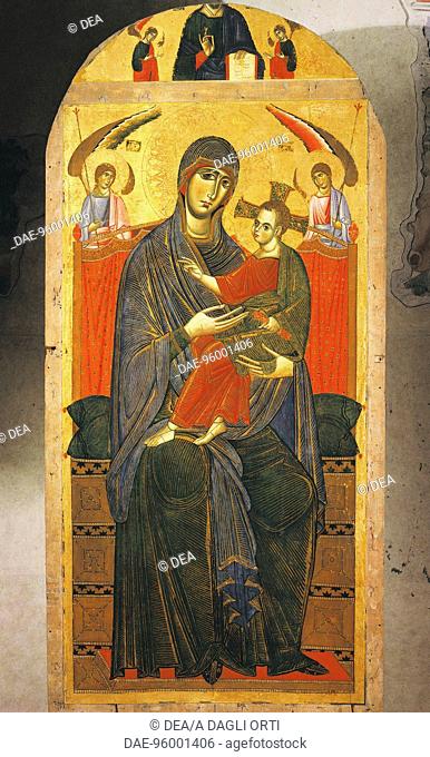Madonna and Child Enthroned, Redeemer and Angels (Madonna of the People), 1268, by Coppo Di Marcovaldo (ca 1225 - ca 1276), tempera on wood
