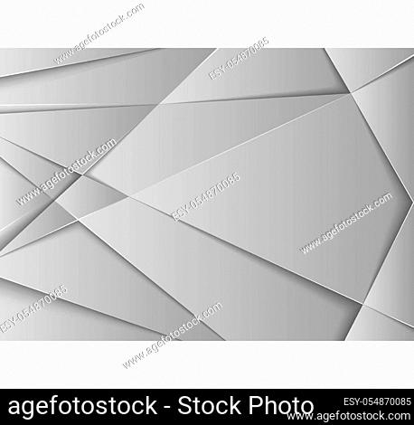 Abstract Gray Metallic Futuristic Geometric Background - Modern Template Illustration for Brochure or Flyer or Business Card or Banner and etc
