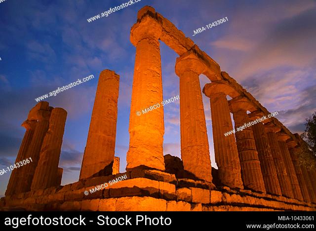 Temple of Juno, Valley of the Temples, Agrigento, Sicily, Italy