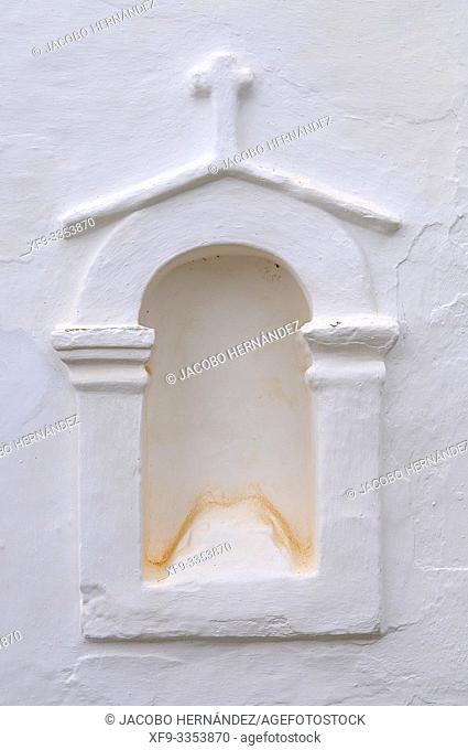 Detail of the church of cemetery. Amieira. Alentejo. Portugal