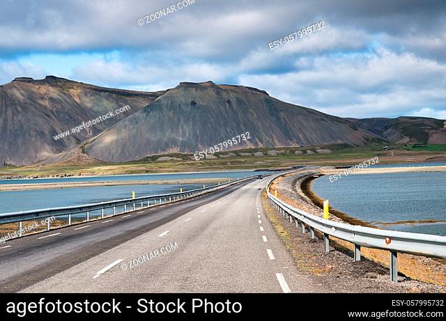 Road and Mountains of Snaefellnes Peninsula, Iceland