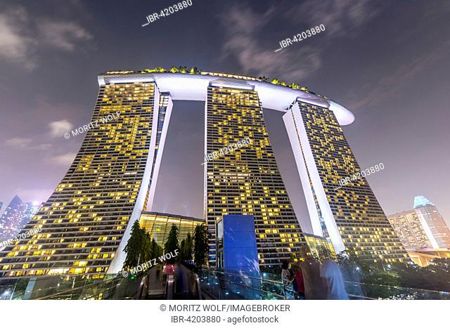 Marina Bay Sands Hotel at night, Singapore