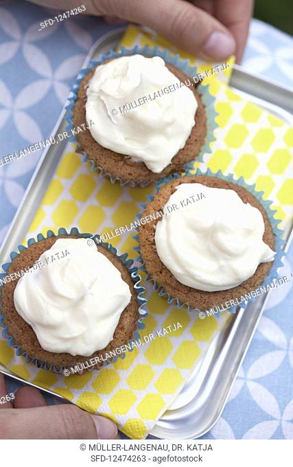Carrot muffins with frosting