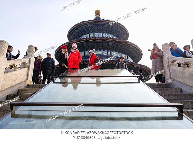 Stairs to Hall of Prayer for Good Harvests in Temple of Heaven in Beijing, China