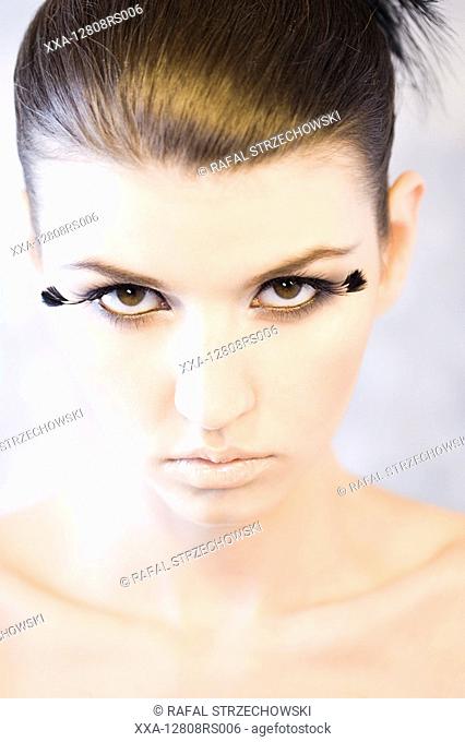 beauty woman with fake lashes