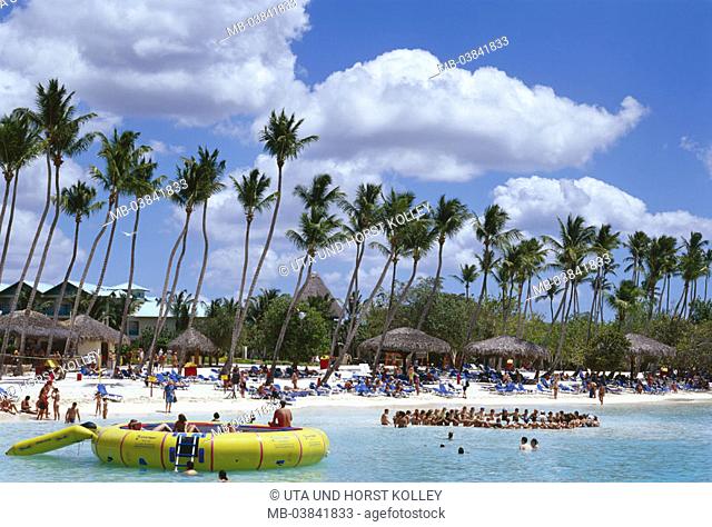 Dominican republic, Bayahibe,  Hotel sound Cape Casa Del Mar, beach, Swimmers,  Caribbean, West Indian islands, big Antilles, beach, hotel beach, sandy beach