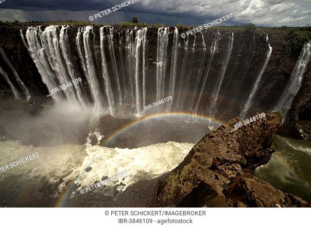 Rainbow at Rainbow Falls, Victoria Falls, Zimbabwe