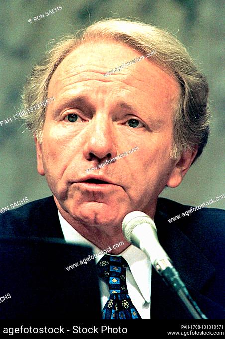 United States Senator Joseph I. Lieberman (Democrat of Connecticut), a member of the US Senate Governmental Affairs Committee investigating alleged abuses in...