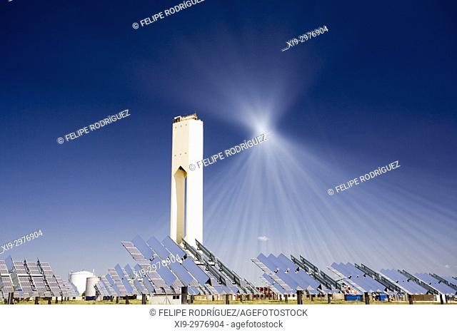 Tower of a solar plant, Seville, Spain