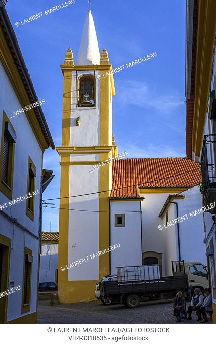 Bell tower of Nossa Senhora da Graça Church at Nisa village, Portalegre District, Alentejo Region, Portugal, Europe