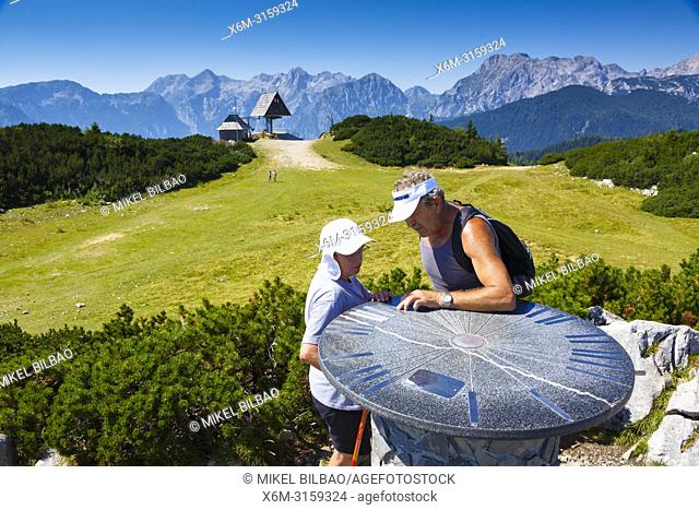 Mountains in summer and tourist. Velika Planina area. Upper Carniola region. Slovenia, Europe