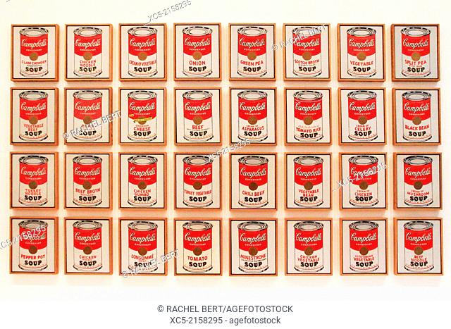 Campbell's Soup cans by Andy Warhol. Museum of Modern Art. New York City. USA