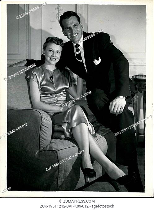 Dec. 12, 1951 - ACTOR-HYPNOTIST IN LONDON Hollywood actor-hypnotist 6ft. 2in John Calavist arrived in London last night, with his 23-year old wife, Ann Cornel