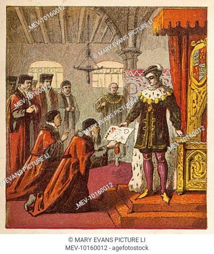 King Edward VI granting a charter to the barber-surgeons of London