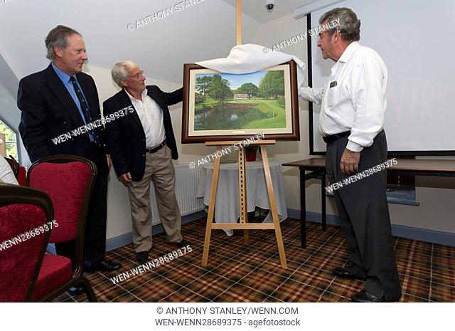 Celebrities and sports stars attend the 83rd Farmfoods British Par 3 Championship unveiling ceremony of Artist Graham Baxter's painting of the Cromwell Course...