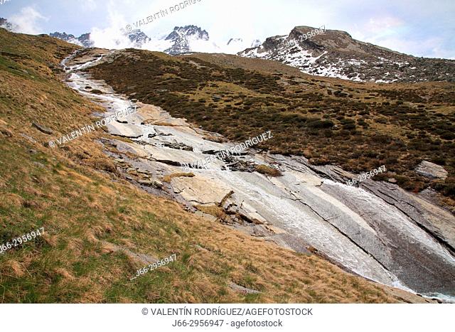 Landscape near Chabod refuge in the valley Valsavarenche in the National Park Gran Paradiso. Italy