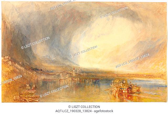 Flüelen, from the Lake of Lucerne, 1845. Joseph Mallord William Turner (British, 1775-1851). Watercolor with gouache and scratch-away; sheet: 29