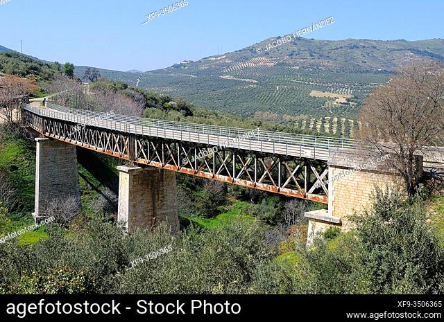 Viaduct on the Vía Verde del Aceite. Zuheros. Córdoba province. Andalusia. Spain