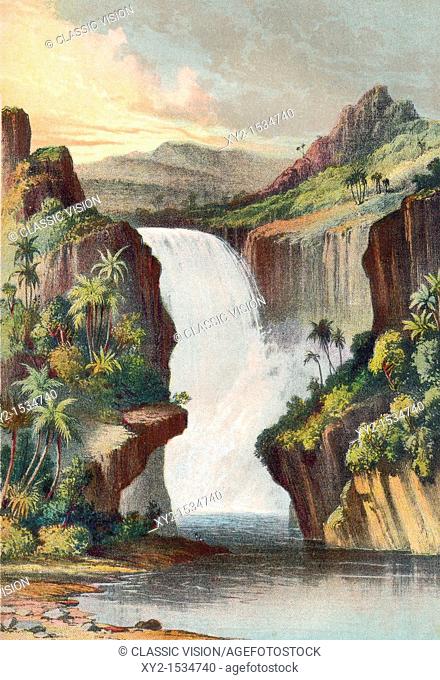 Murchison Falls, River Nile, Uganda, Africa in the 19th century  From The Life and Explorations of Dr  Livingstone published c 1875