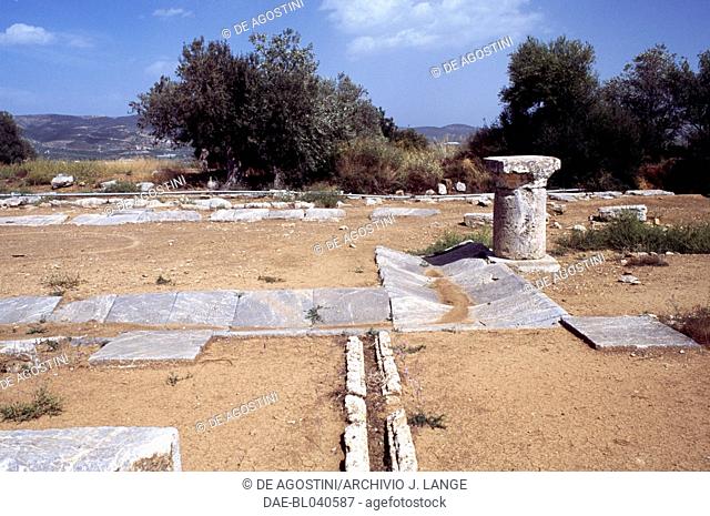 Ruins of the sanctuary of Asclepius or Asklepieion, Troezen, Greece. Greek civilisation, 4th century BC