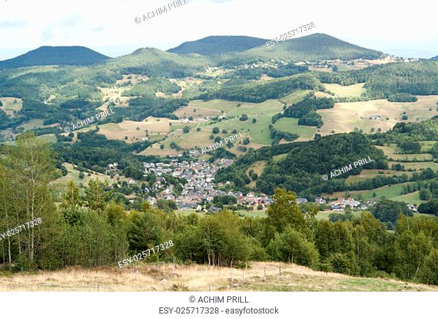 scenery around the vosges, a mountain range in alsace, france