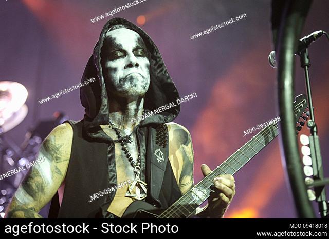 Polish singer Adam Nergal Darski of band Behemoth performs in concert at Alcatraz. Milan (Italy) October 12th, 2022.