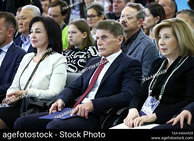 RUSSIA, MOSCOW - NOVEMBER 11, 2023: Primorye Region Governor Oleg Kozhemyako (?) attends the opening of Kamchatka Region Day at the Russia Expo international...