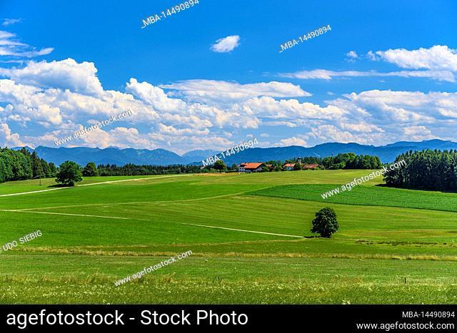 Germany, Bavaria, Tölzer Land, Eurasburg, district Berg, view from Fürst-Tegernberg