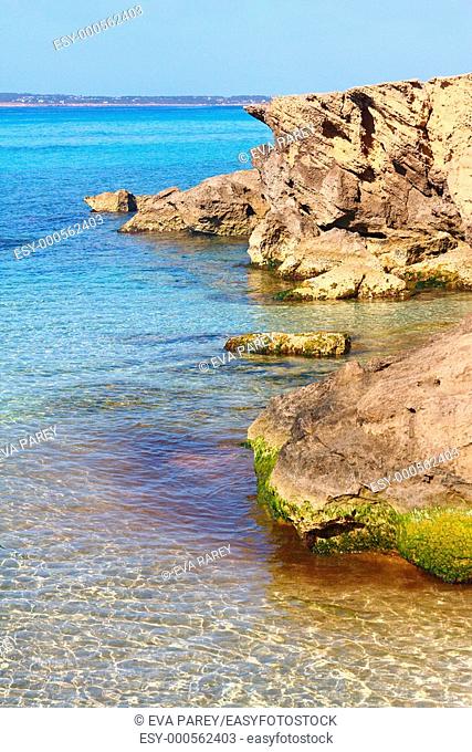 Es Caló des Mort, a beach near the Mola in the island of Formentera Baleares, Spain
