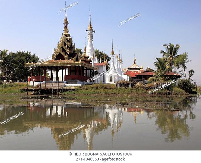 Myanmar, Burma, Inle Lake, buddhist pagoda