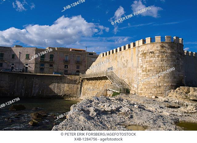 Forte Vigliena fortress by the Ionian sea in Ortigia island Syracuse Sicily Italy Europe