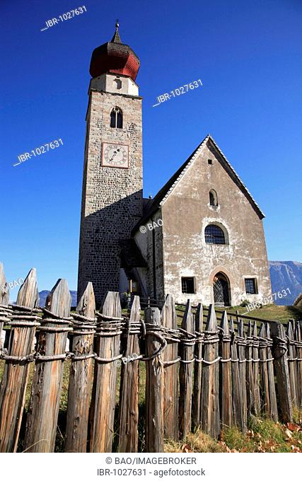 Saint Nicholas Church near Mittelberg, Ritten, South Tirol, Italy, Europe