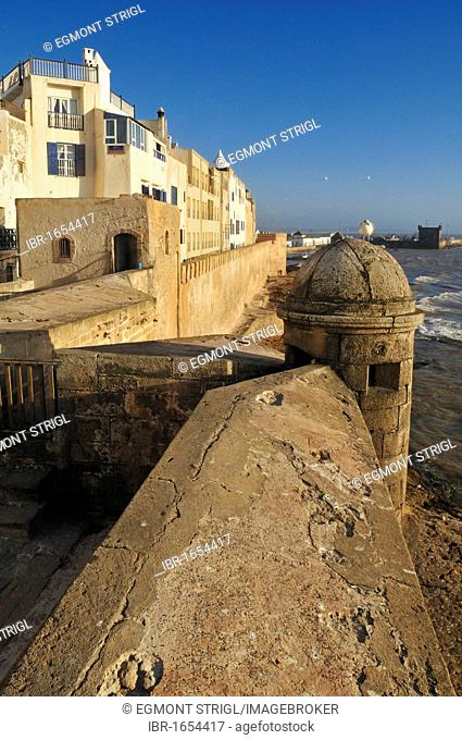 Sqala de la Kasbah, sea wall of the old town of Essaouira, Unesco World Heritage Site, Morocco, North Africa, Africa