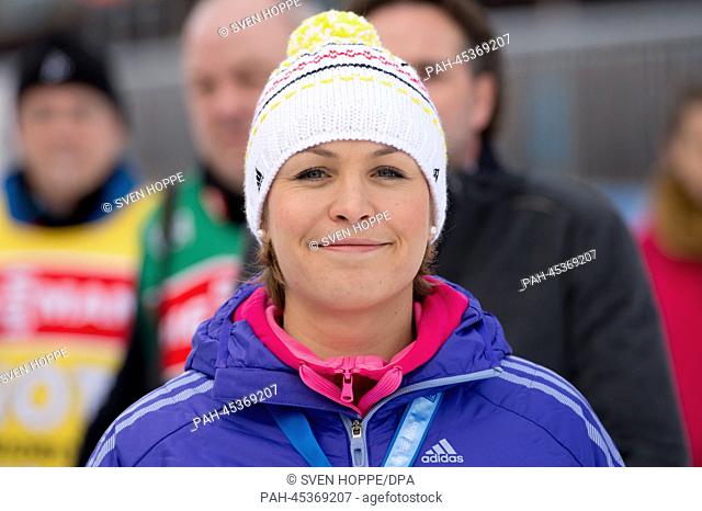 Former biathlete Magdalena poses at the biathlon worldcup in the Chiemgau Arena in Ruhpolding, Germany, 09 January 2014. Photo: Sven Hoppe/dpa | usage worldwide