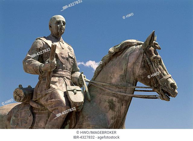 Equestrian statue of dictator Francisco Franco, removed from the central square of his hometown and re-erected in Ferrol, Autonomous Region of Galicia