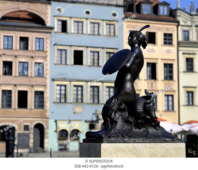 Syrena Statue Old Town Square Warsaw Poland