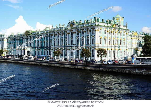 Rastrelli's Neva facade. The Winter Palace was the official residence of the Russian monarchs. Today, the restored palace forms part of a complex of buildings...