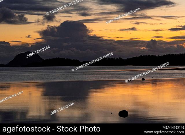 evening clouds over the northern sea, seterlandet, lapland, norway