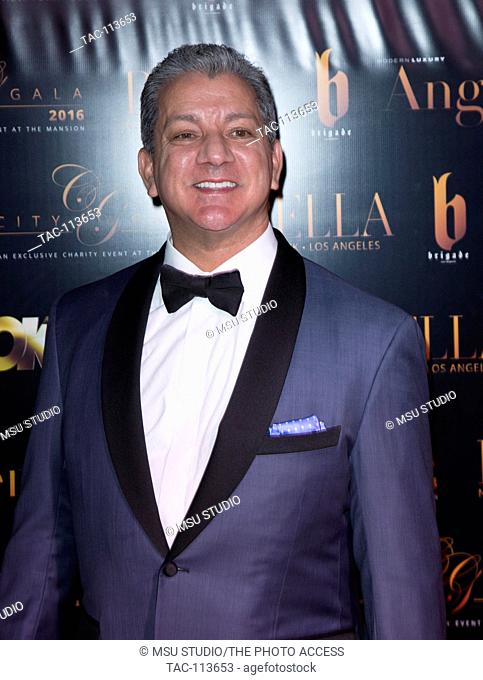 Bruce Buffer attends the 2016 City Gala Fundraiser at The Playboy Mansion on February 15, 2016 in Los Angeles, California