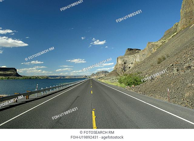 Grand Coulee Valley, WA, Washington, Banks Lake, Route 155, road