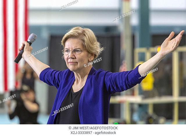 Detroit, Michigan - Senator Elizabeth Warren holds a "community conversation" in Detroit as part of her campaign for the 2020 Democratic presidential nomination
