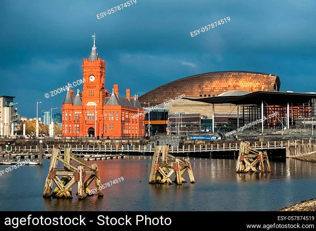 Pierhead and Millenium Centre Buildings Cardiff Bay