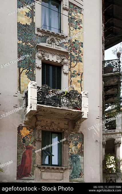 Architecture Milan Art Noveau Galimberti House 1902-1905 project by architect Giovan Battista Bossi 4